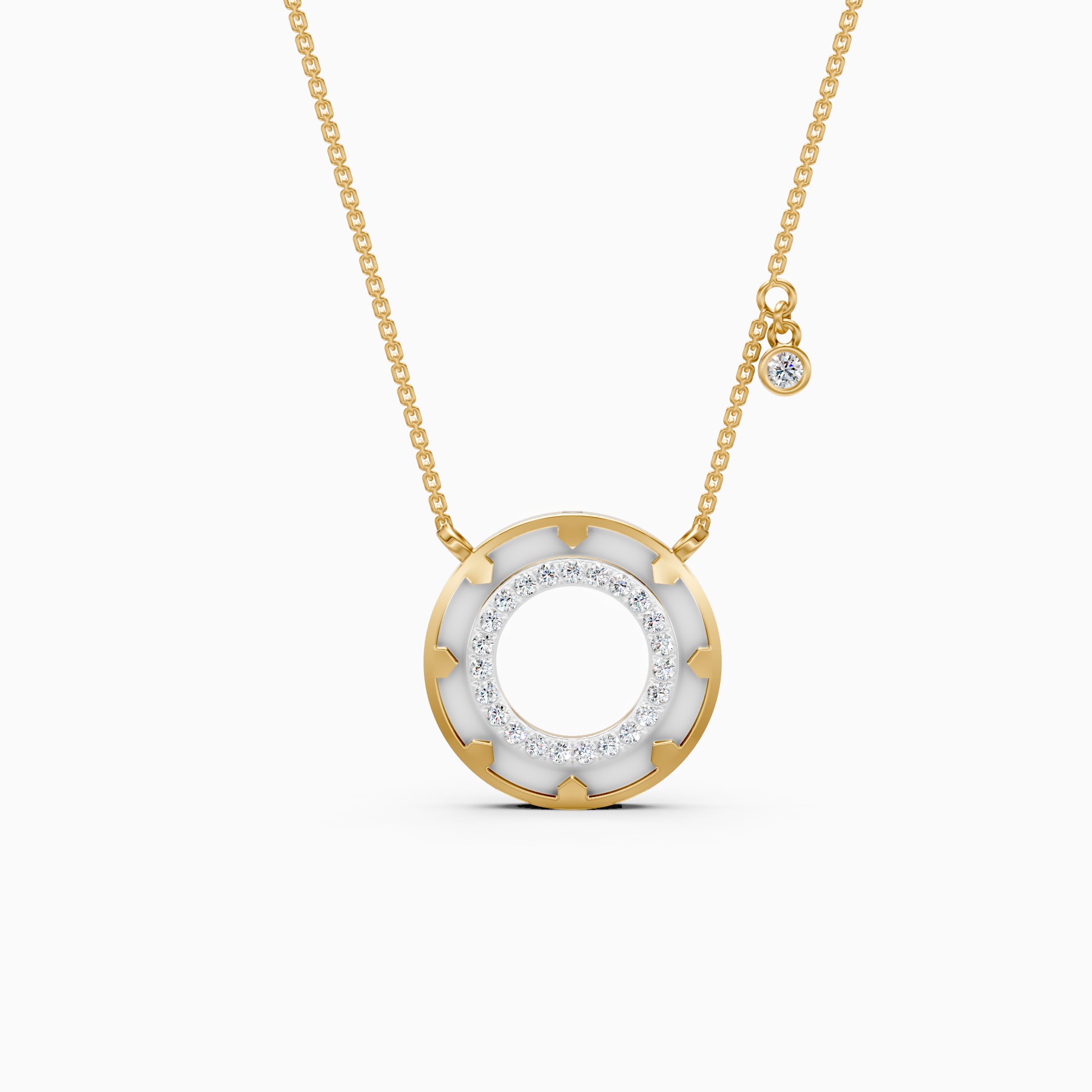 Circle Gold Lab Grown Diamond Necklace